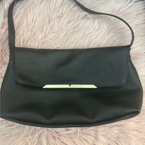 Vince Camuto Black Shoulder Bag with Gold Accent